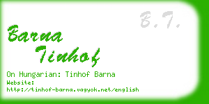 barna tinhof business card